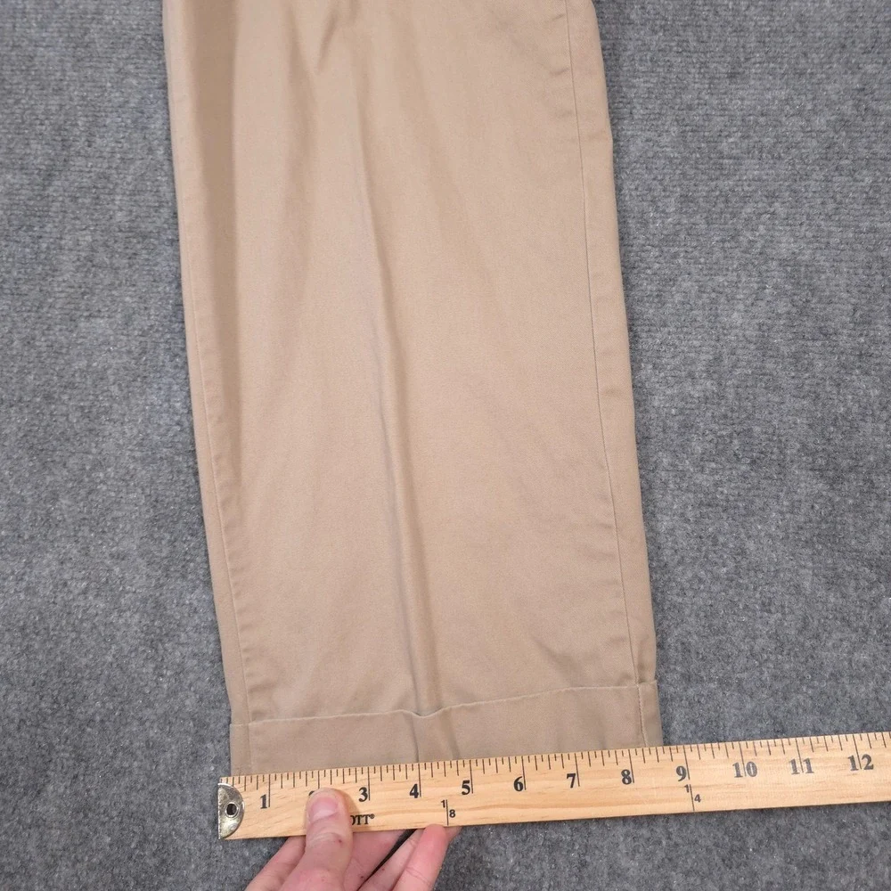 VTG Polo Ralph Lauren Hammond Pant Mens 35x28* Beige Chino Pleated Cuffed READ